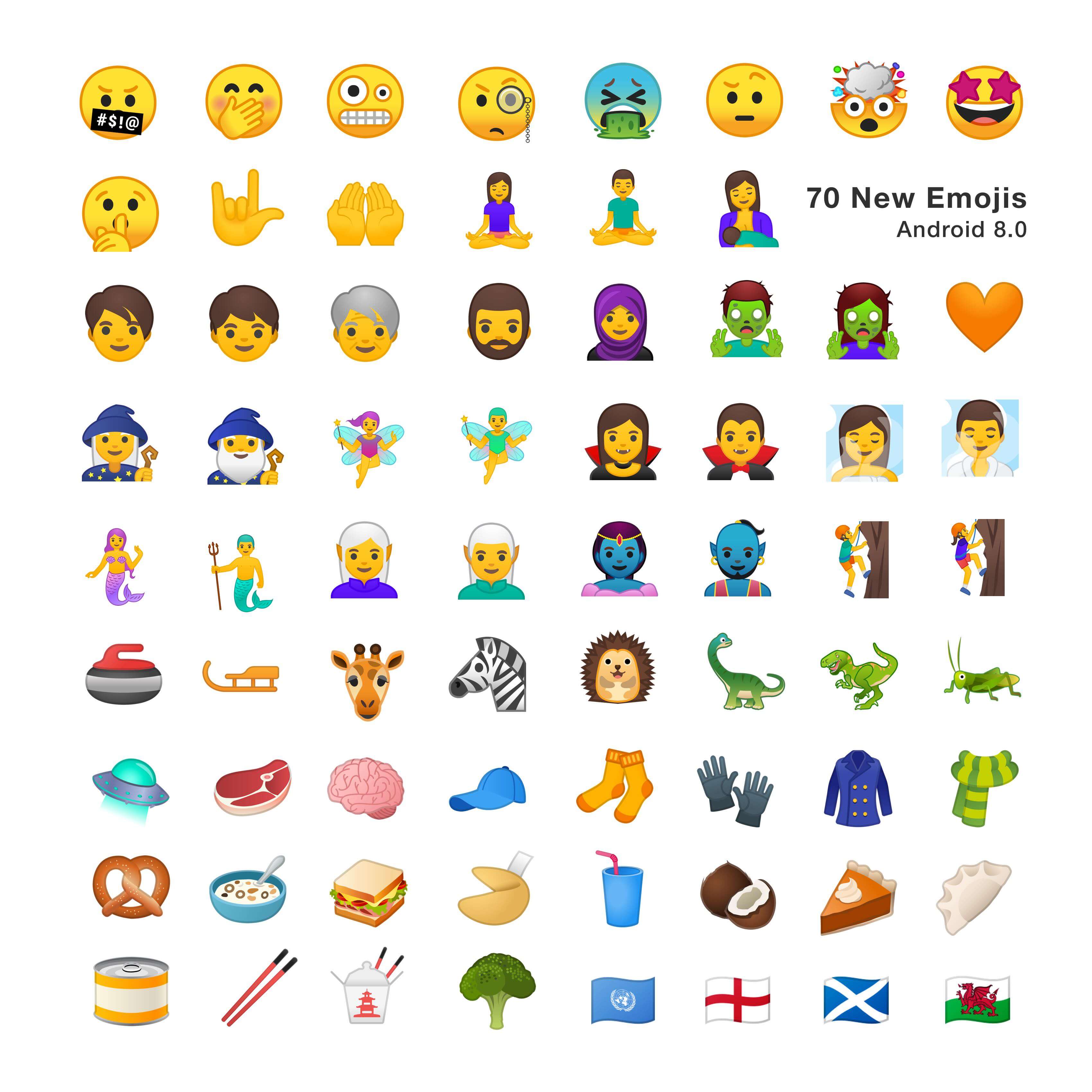 new emojis for android 8.0