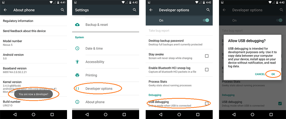 How to enable usb debugging mode on android 4.2.x and higher? How to enable usb debugging mode on android 4.2.x and higher?