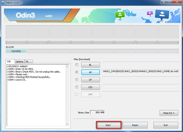 How to Flash Samsung Stock ROM via Odin Click start to flash stock rom