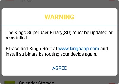 su warning window on kingo superuser
