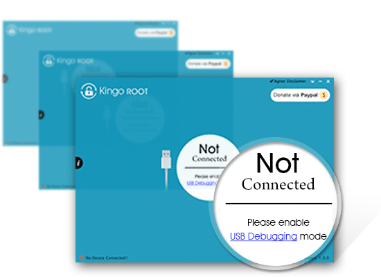 Kingo Android Root interface with no device connected